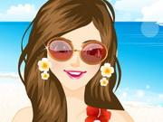 Pretty Girl On Beach Dress Up