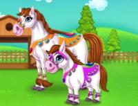 Mommy Horse And Her Little Baby