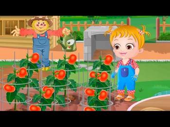 Baby Hazel Tomato Farming - Baby Hazel Farm Games for Kids - Baby Games Videos 