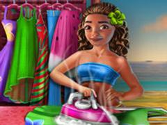 Exotic Girl Washing Clothes