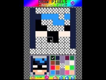 Draw pixels heroes face mouse skill game level1 and level2 complete 