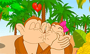 Cute Monkey Kissing