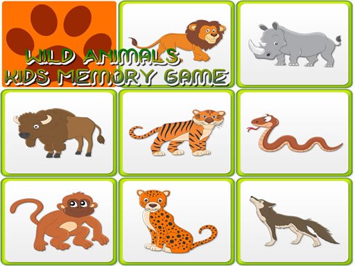 Kids Memory - Wild Animals Game - Play Kids Memory - Wild Animals Online  for Free at YaksGames