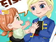 Anna And Elsa Build Snowman
