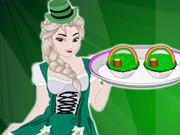 Elsa Cooking St Patricks Day Cupcakes