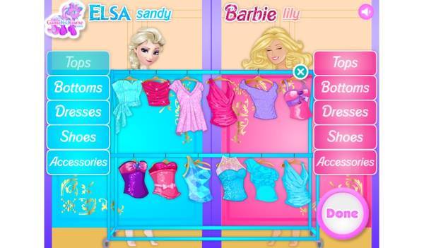 Elsa vs Barbie Fashion Contest - Juegos de Vestir - kids games