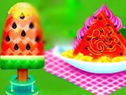 Watermelon Ice Cream And Candy Cooking