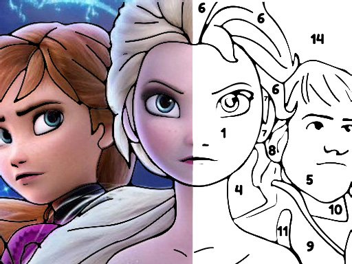 Free Frozen Math Color Color By Number With Frozen II Game - Play Color By Number With Frozen ...