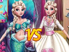 Elsa Mermaid Vs Princess
