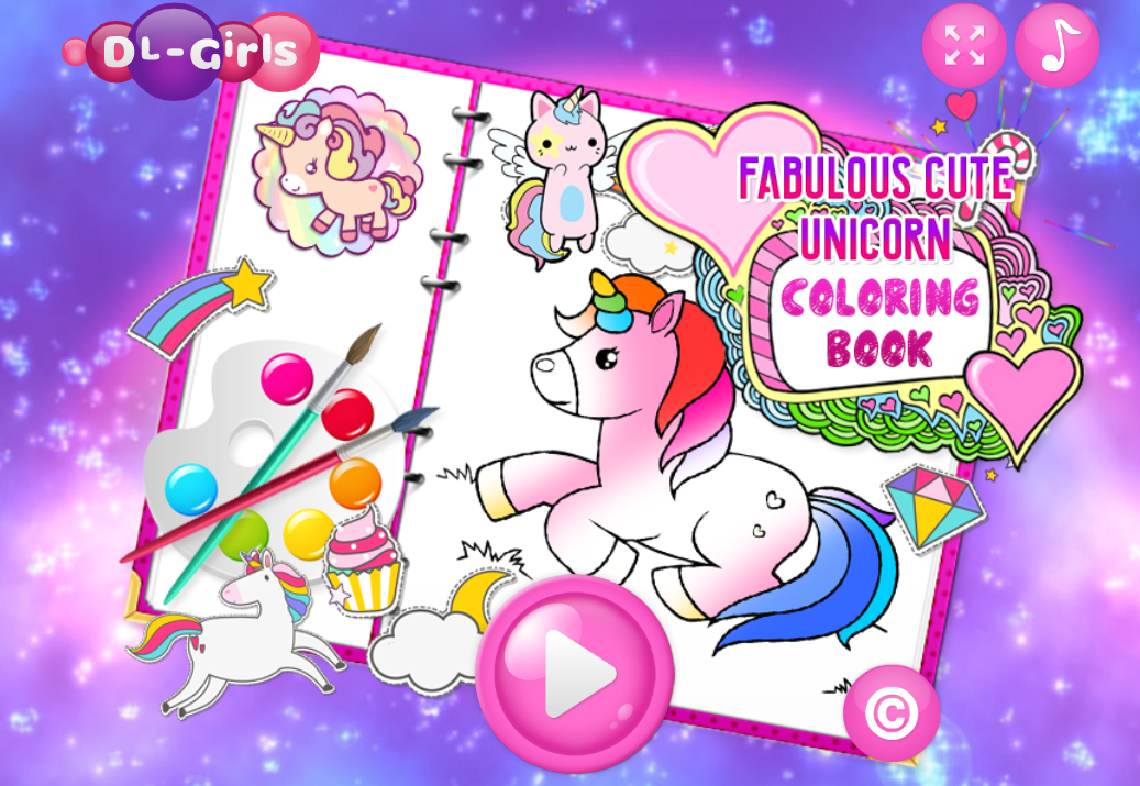 Fabulous Cute Unicorn Coloring Book Game Play Fabulous