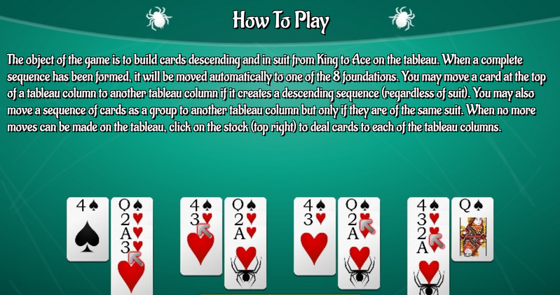 play free spider solitaire 2 suits