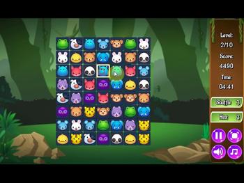 Game Animals Connect 3 