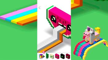 Color by Number 3D Voxly - Unicorn Pixel Art (iPad, iPhone, Android). Fun game for kids. 