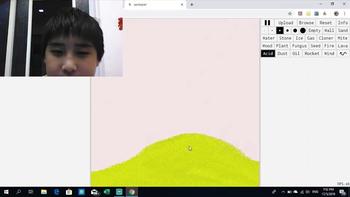 Trying out sandspiel  I made a volcano! 