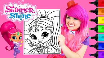 Coloring Shimmer and Shine Shimmer Coloring Page Prismacolor Paint Markers | KiMMi THE CLOWN 