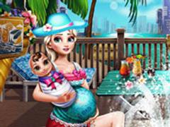 Pregnant Eliza Pool Fun