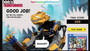 Transformers Feed Grimlock WalkThrough - High Score Of 1,300 Points Earned 