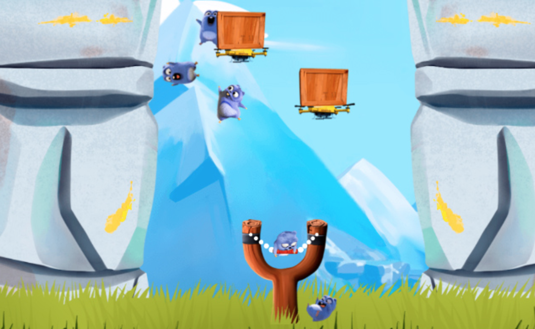 🕹️ Play Grizzy & the Lemmings Lemmings Sling Game: Free Online Slingshot  Aiming Video Game for Kids & Adults