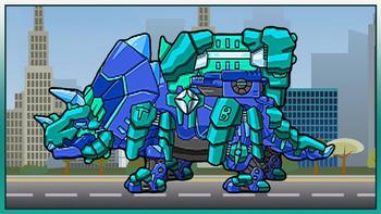 Dino Robot Tricera Blue | Assemble Adventure Battlefield | Full Game Play 1080 HD 