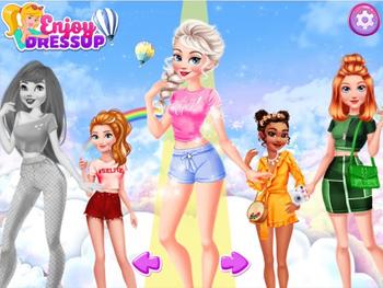 Game for baby girl-Dress Up-Fantasy Disney-Rainbow Fashion 