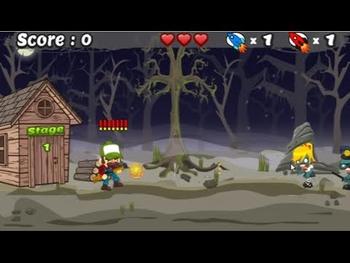 Hill billy hank zombies shooting game stage1 and stage2 complete score 505 