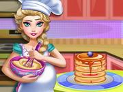 Pregnant Elsa Baking Pancakes
