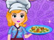 Sofia Cooking Chinese Fried Noodles