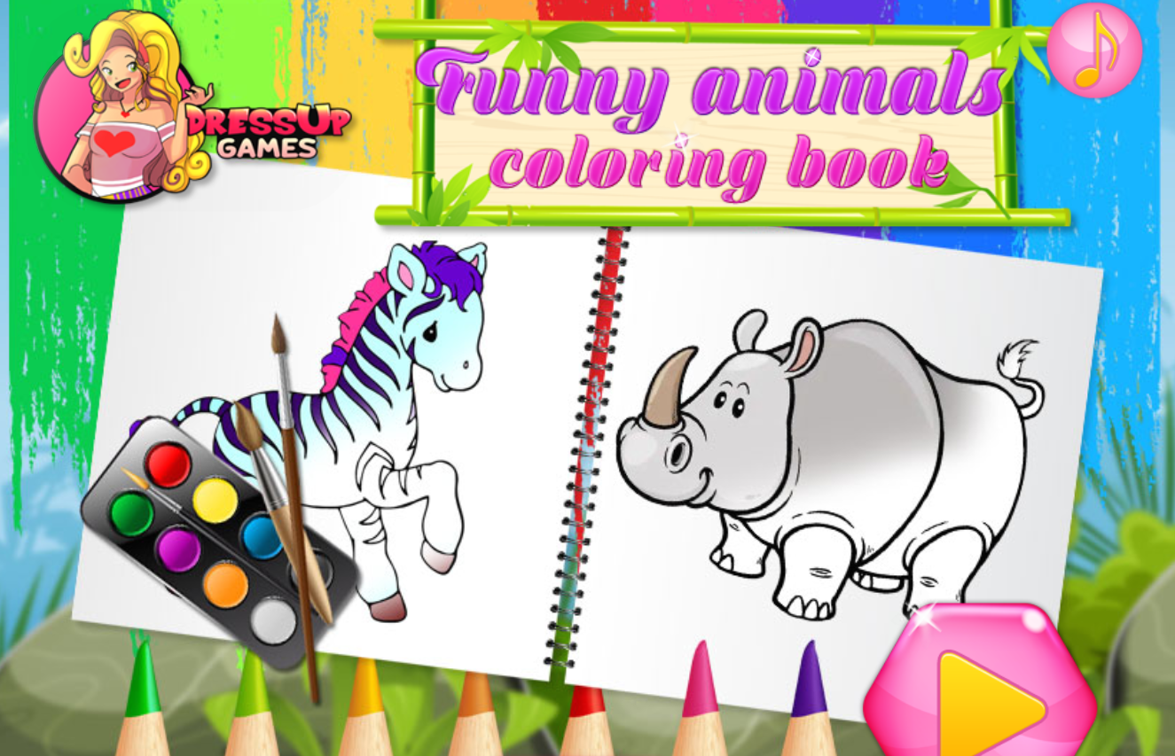 Funny Animals Coloring Book Game   Play Funny Animals Coloring ...