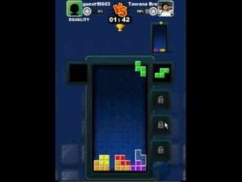Battle bricks puzzle online game player1 win score 17:12 