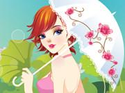 Girl Walking In The Rain