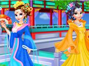 Elsa And Anna Chinese Dressup
