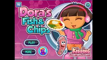 Dora fish and chip at cooking 