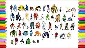 Coloring all Ben 10 Aliens transformations 