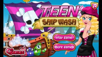 Игра Барби моет корабль (Barbie Teen Pirate Ship Wash) 