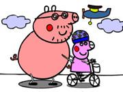 Coloring Peppa Pig Bike Ride Game - Play Coloring Peppa Pig Bike Ride