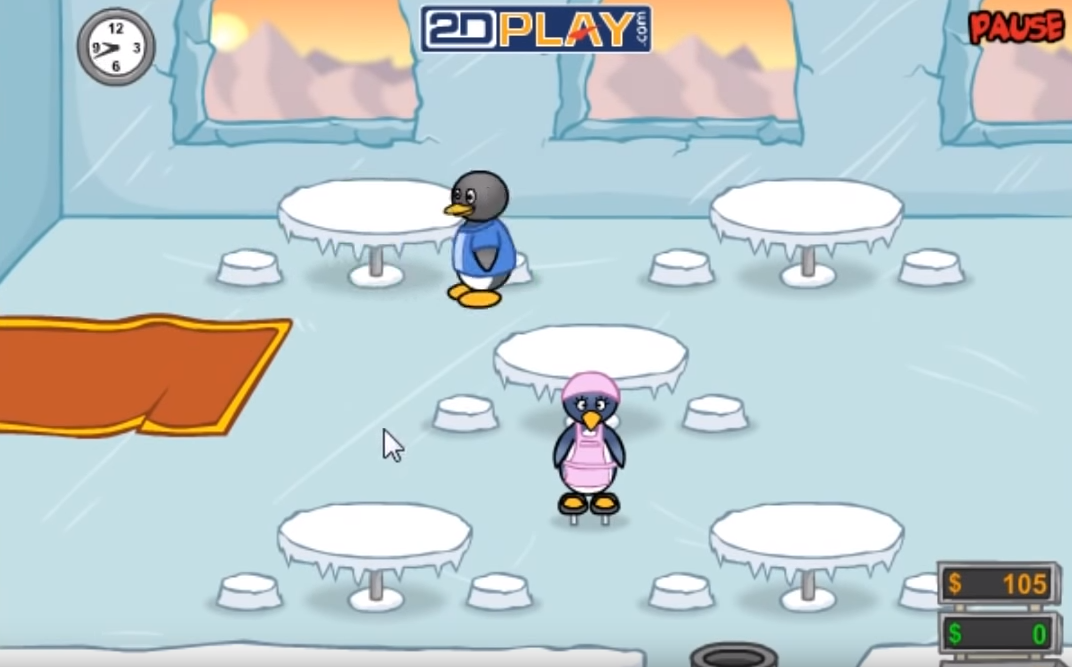 Игра пингвины кидать