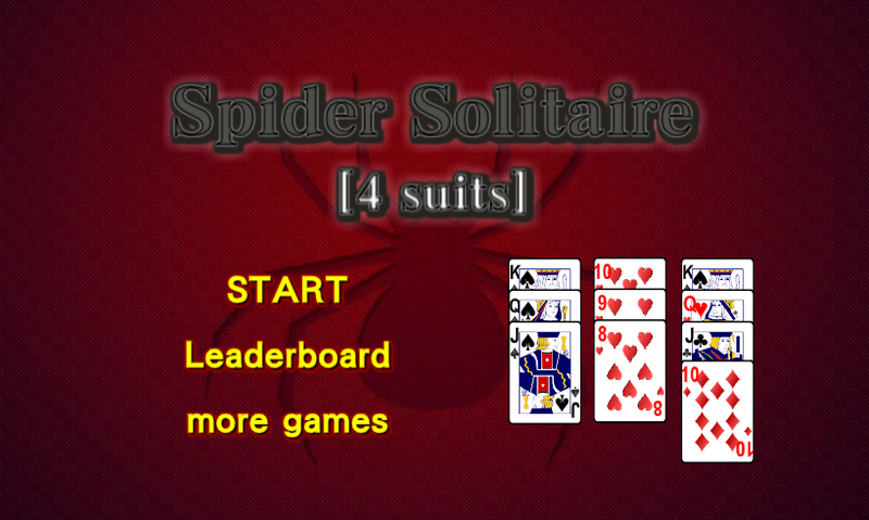 Spider Solitaire 4 Suits full screen - free online games on PC