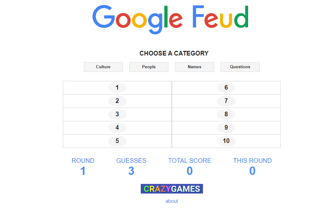 Google Feud Game Play Google Feud Online For Free At Yaksgames